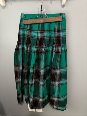 Vintage Surrey Classics Canada Green Plaid A-Line 100% Wool Skirt